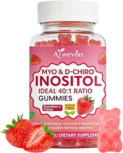 Myo-Inositol & D-Chiro Inositol Gummies 40:1 Ratio – Hormone Balance Supplement for Women – Ovarian & Fertility Support with Vitamins – Myo Chiro Inositol Gummies for Womens Health, 60 Count in Saudi Arabia