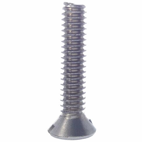 10-24 x 1/2" Oval Head Machine Screws, Slotted Drive, Stainless Steel 18-8, Full Thread, Bright Finish, Machine Thread, Quantity 100 by Fastenere in Saudi Arabia