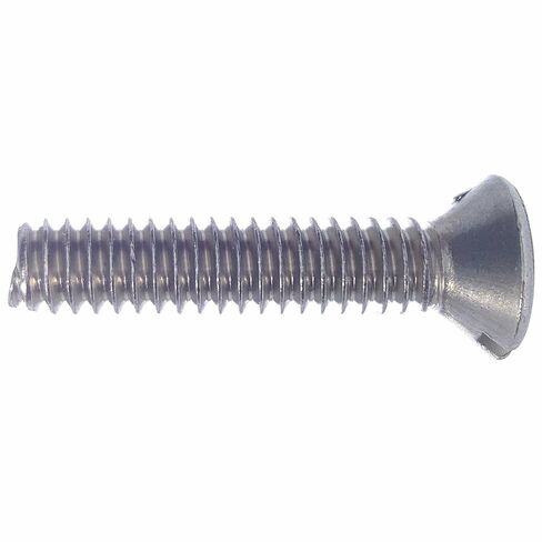 10-24 x 1/2" Oval Head Machine Screws, Slotted Drive, Stainless Steel 18-8, Full Thread, Bright Finish, Machine Thread, Quantity 100 by Fastenere in Saudi Arabia