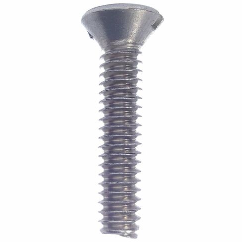 10-24 x 1/2" Oval Head Machine Screws, Slotted Drive, Stainless Steel 18-8, Full Thread, Bright Finish, Machine Thread, Quantity 100 by Fastenere in Saudi Arabia