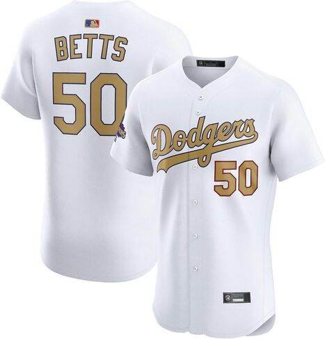 Outerstuff Mookie Betts Los Angeles Dodgers #5 MLB للأطفال الشباب الأولاد 4-20 أبيض 2025 Gold Collection Player Jersey in Saudi Arabia