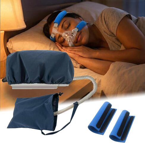 غطاء غبار لجهاز CPAP وغطاء قناع وأغطية أشرطة إضافية، قابل للغسل، مستلزمات التنظيف - تصميم شريط مطاطي سفلي، ضد الغبار، الشعر من دخول الجهاز، يحمي جهاز CPAP الخاص بك in Saudi Arabia