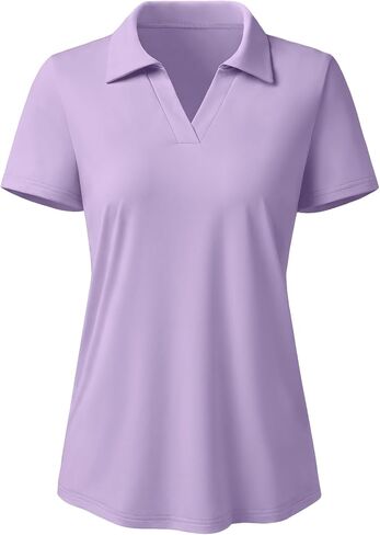 Women's Polo Shirts Short Sleeve UPF 50+ Sun Protection V Neck Golf Tennis Collared Work Tops Dry Fit in Saudi Arabia