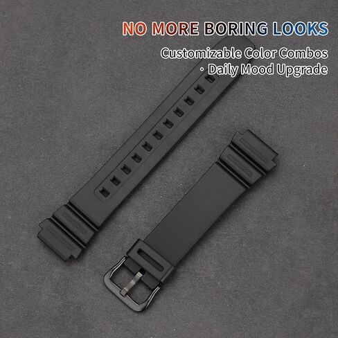 حزام بديل من السيليكون مقاس 18 مم متوافق مع سلسلة Casio AE-1200/W-800h/SGW-300/SGW-400/SGW-500/MRW-200/AEQ-110W/W-218، سوار ساعة رياضية مقاوم للماء للرجال in Saudi Arabia
