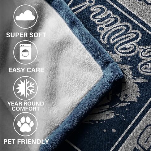 Football Fans Blanket 60" x 50", City Sports Football Gifts for Team Fans, Navy Football Stuff for Football Lovers Bedroom Decor Sofa Couch Bed in Saudi Arabia