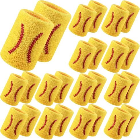 24 Pcs Sports Wristbands Wrist Sweatbands Moisture Wicking Athletic Wristband Terry Cloth Absorbing Band for Sweat Men Women Baseball Running Gym Workout in Saudi Arabia