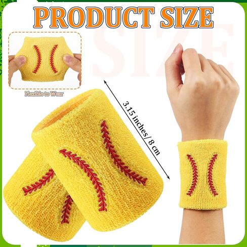 24 Pcs Sports Wristbands Wrist Sweatbands Moisture Wicking Athletic Wristband Terry Cloth Absorbing Band for Sweat Men Women Baseball Running Gym Workout in Saudi Arabia