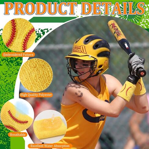 24 Pcs Sports Wristbands Wrist Sweatbands Moisture Wicking Athletic Wristband Terry Cloth Absorbing Band for Sweat Men Women Baseball Running Gym Workout in Saudi Arabia