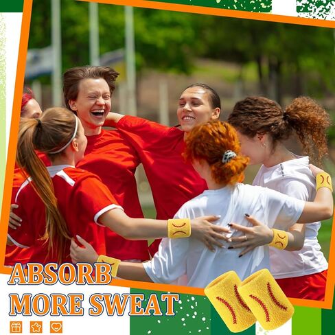 24 Pcs Sports Wristbands Wrist Sweatbands Moisture Wicking Athletic Wristband Terry Cloth Absorbing Band for Sweat Men Women Baseball Running Gym Workout in Saudi Arabia