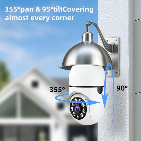 Hawkray Light Bulb Security Camera -5G& 2.4GHz WiFi 2K 3MP Security Cameras Wireless Outdoor Motion Detection and 911 Alarm Monitoring,Open AI Enabled,US Local Cloud, Color Night Vision, in Kuwait