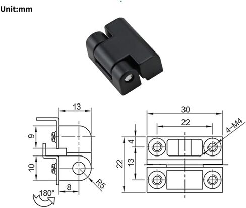 Zinc Alloy Without Damping Hinge Industrial Machinery Switch Control Cabinet Distribution Box 1Pcs(22X30-Black) in Saudi Arabia