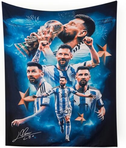 كأس العالم لكرة القدم النجم ليونيل ميسي نسيج الجدار للمراهقين المشجعين غرفة نوم الجدار شنقا الديكور الجدار ملصق ديكور النسيج المطبوع ديكور الجدار شنقا نسيج HD مقاومة للبهتان البوليستر الجدار ملصق لغرفة المعيشة غرفة نوم 35.4 * 47.2 بوصة (أبيض) in Kuwait