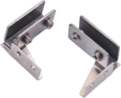 Glass Hinges Clips Bathroom Stainless Steel 2pcs 43.5x40mm Cabinet Door Hardware 2Pcs(Black) in Saudi Arabia