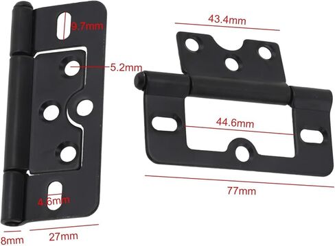 Flush Door Hinges Cupboard Wardrobe Louvre Doors Furniture Hardware 1Pcs(White) in Saudi Arabia