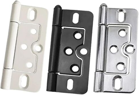 Flush Door Hinges Cupboard Wardrobe Louvre Doors Furniture Hardware 1Pcs(White) in Saudi Arabia