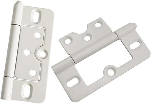 Flush Door Hinges Cupboard Wardrobe Louvre Doors Furniture Hardware 1Pcs(White) in Saudi Arabia