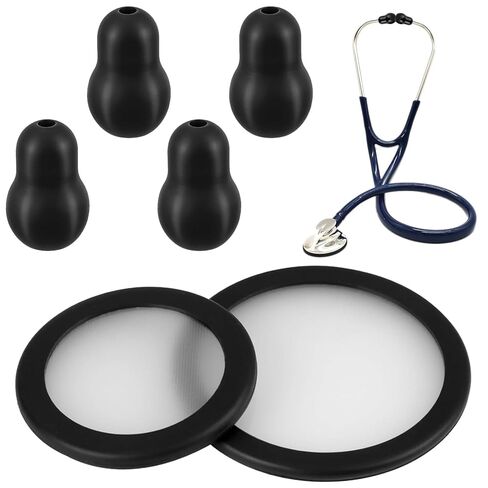 Stethoscope Spare Parts Kit – Includes Eartips, Adult & Pediatric Diaphragms, Non-Chill Bell Sleeve, 4Pcs Super Soft Earbud Eartips Earpieces Replacement for Littmann Stethoscope Silicone Black. in Saudi Arabia