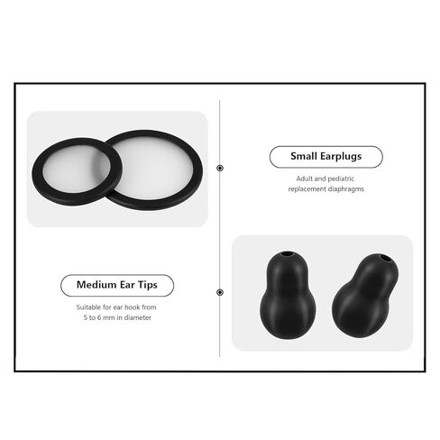 Stethoscope Spare Parts Kit – Includes Eartips, Adult & Pediatric Diaphragms, Non-Chill Bell Sleeve, 4Pcs Super Soft Earbud Eartips Earpieces Replacement for Littmann Stethoscope Silicone Black. in Saudi Arabia