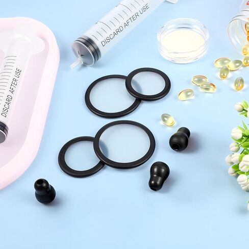 Stethoscope Spare Parts Kit – Includes Eartips, Adult & Pediatric Diaphragms, Non-Chill Bell Sleeve, 4Pcs Super Soft Earbud Eartips Earpieces Replacement for Littmann Stethoscope Silicone Black. in Saudi Arabia