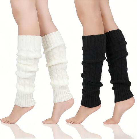2/3 Pairs Leg Warmers for Women Girls Winter Knitted Leg Warmers Ladies, Fashion Warm Long Boot Socks for 80s Party in Saudi Arabia