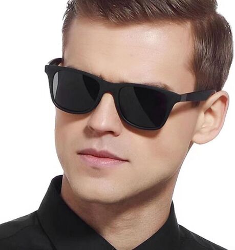 Polarized Square Sunglasses – Lightweight Black Frame for Driving, Sports & Outdoor Activities in Saudi Arabia