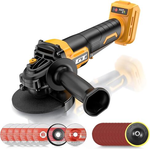 طاحونة زاوية لاسلكية لبطارية DEWALT 20V MAX، أداة قطع بدون فرش بقوة 4-1/2 بوصة مع مفتاح مجداف آمن، 3 سرعات متغيرة، مع ملحقات تلميع القطع، أداة فقط in Kuwait