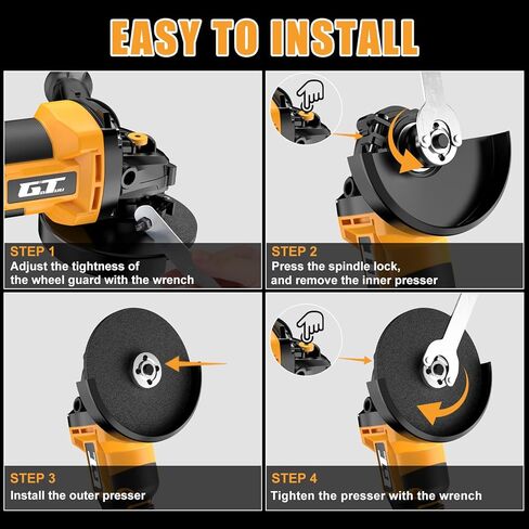 طاحونة زاوية لاسلكية لبطارية DEWALT 20V MAX، أداة قطع بدون فرش بقوة 4-1/2 بوصة مع مفتاح مجداف آمن، 3 سرعات متغيرة، مع ملحقات تلميع القطع، أداة فقط in Kuwait