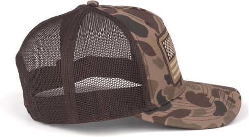 ARIAT Men's Camo Richardson 112 Trucker Cap with Embroidered American Flag Patch in Saudi Arabia