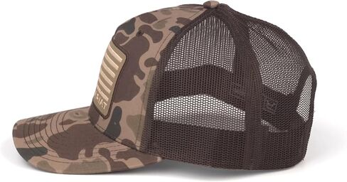 ARIAT Men's Camo Richardson 112 Trucker Cap with Embroidered American Flag Patch in Saudi Arabia
