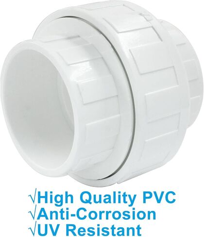 تركيب أنابيب توصيل PVC مقاس 1-1/2 بوصة (مقبس × مقبس)، جدول محول اتحاد الانزلاق PVC الأبيض 40 لحمام السباحة، والشاقول الخارجي والداخلي - قطعتان in Saudi Arabia