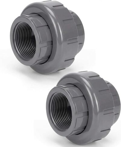 Pangda 2 Pack 1-1/2 بوصة PVC Union Pipe Fitting مترابطة متوافقة مع سلسلة 898، جدول 80، أنثى × أنثى NPT الموضوع، EPDM O-Ring in Kuwait