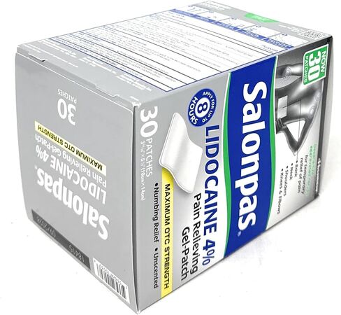 Salonpas LIDOCAINE 4% Pain Relieving Gel-Patch, 30 Patches(Packaging May Vary) in Saudi Arabia