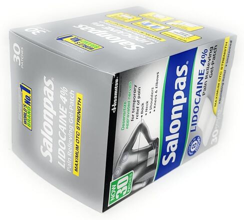 Salonpas LIDOCAINE 4% Pain Relieving Gel-Patch, 30 Patches(Packaging May Vary) in Saudi Arabia