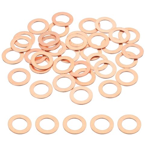 PATIKIL 35PCS M8 Copper Washers, M8x14x1mm Copper Crush Washer Metric Flat Washers Sealing Washers Assortment Kit Oil Drain Plug Gasket Ring for Automotive Battery Vehicles Screws Bolt in Saudi Arabia