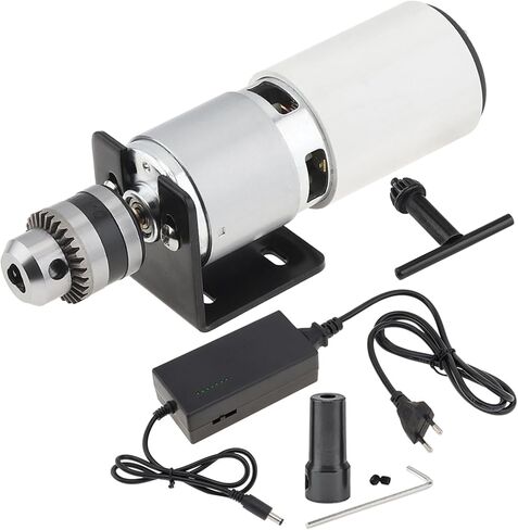 775 DC Motor Table Drill 0.6 - 6mm B10 مثقاب تشاك إيجابي الصحافة محرك كهربائي صغير مع تشاك آلة طحن DIY تقف قوس مع محول طاقة قابل للتعديل للمخرطة، آلة عمل الخشب in Kuwait