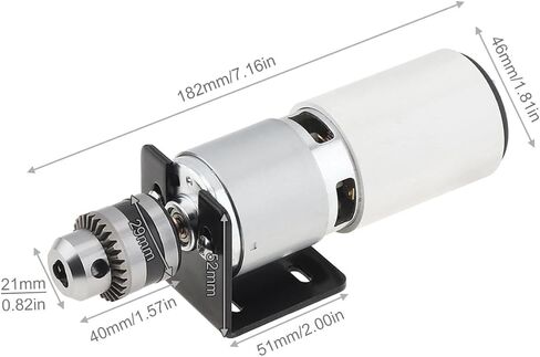 775 DC Motor Table Drill 0.6 - 6mm B10 مثقاب تشاك إيجابي الصحافة محرك كهربائي صغير مع تشاك آلة طحن DIY تقف قوس مع محول طاقة قابل للتعديل للمخرطة، آلة عمل الخشب in Kuwait