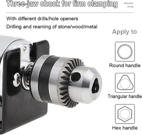 775 DC Motor Table Drill 0.6 - 6mm B10 مثقاب تشاك إيجابي الصحافة محرك كهربائي صغير مع تشاك آلة طحن DIY تقف قوس مع محول طاقة قابل للتعديل للمخرطة، آلة عمل الخشب in Kuwait
