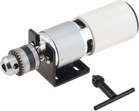 775 DC Motor Table Drill 0.6 - 6mm B10 مثقاب تشاك إيجابي الصحافة محرك كهربائي صغير مع تشاك آلة طحن DIY تقف قوس مع محول طاقة قابل للتعديل للمخرطة، آلة عمل الخشب in Kuwait