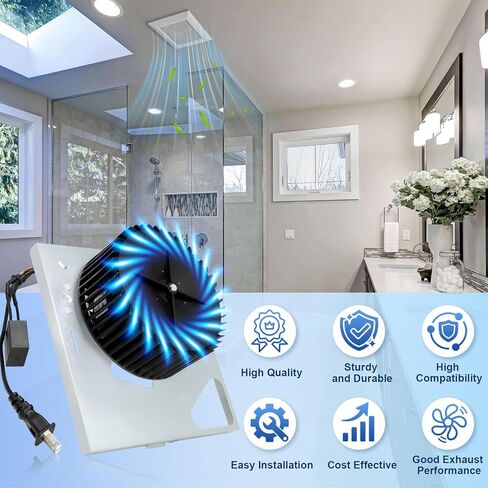 مجموعة استبدال محرك المروحة S97015157 متوافقة مع Broan Nutone 674، 674-A، 676، 676-D/2676F-A، 680، 680FL، لـ Broan NT100C، 110RDF، 672SP، DX110 استبدال مروحة عادم الحمام 110 CFM in Kuwait