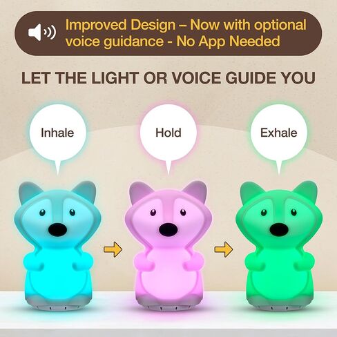 Speaking Breathing Lamp with Guided Meditation & Calming Light | Stress & Anxiety Relief Tool for Adults & Kids | Box Breathing, Sleep, Relaxation & Focus Exercise Device | Self Care Gift in Saudi Arabia