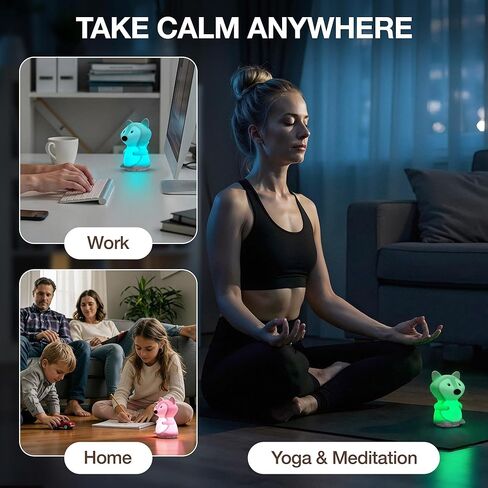 Speaking Breathing Lamp with Guided Meditation & Calming Light | Stress & Anxiety Relief Tool for Adults & Kids | Box Breathing, Sleep, Relaxation & Focus Exercise Device | Self Care Gift in Saudi Arabia