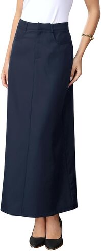 تنورة Allegra K Work قلم رصاص للنساء ذات جيوب عالية الخصر سهلة الارتداء في المكتب الخلفي ميدي Bodycon in Kuwait