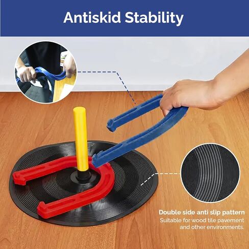 Indoor Outdoor Rubber Horseshoes Set: 4 Horseshoes, 2 Pegs, 2 Rubber Mats, 2 Red Plastic dowels & 1 Mesh Bag | Perfect for Tailgate, Beach, Parks, Picnics, Backyard, Fun for Kids Adults in Saudi Arabia