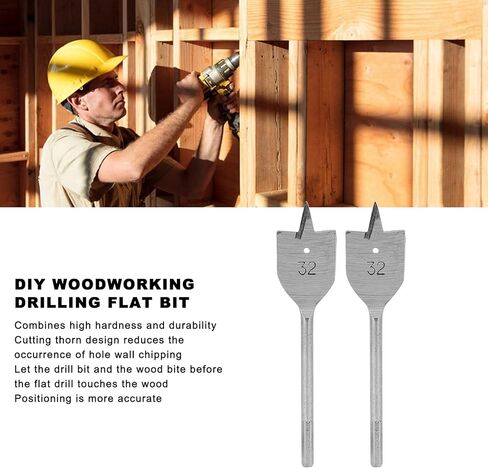 مجموعة لقمة مثقاب بأسمائها الحقيقية بفتحة 32 مم / 1.3 بوصة لقمة مسطحة مجداف من الفولاذ عالي الكربون لقمة ثقب خشبية مسطحة صغيرة الحجم وأداء جيد in Kuwait