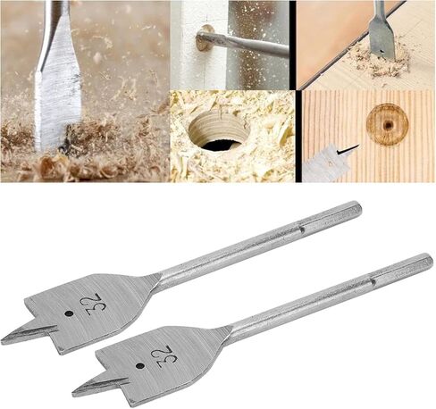 مجموعة لقمة مثقاب بأسمائها الحقيقية بفتحة 32 مم / 1.3 بوصة لقمة مسطحة مجداف من الفولاذ عالي الكربون لقمة ثقب خشبية مسطحة صغيرة الحجم وأداء جيد in Kuwait