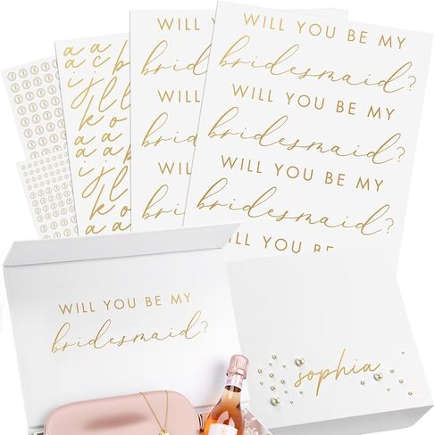 Personalized Will You Be My Bridesmaid Sticker with Name Pearl Decal Vinyl Proposal Decal Custom Name Decals DTF Transfer for Bridesmaids Box Bridal Shower Wedding Bachelorette Party in Saudi Arabia