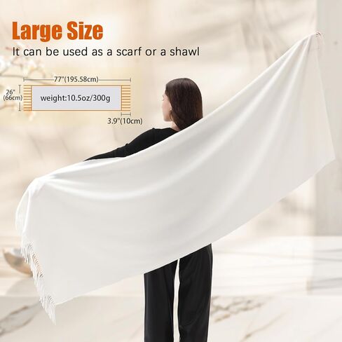 Warm Pashmina Scarf Large Soft Fashionable Shawls and Wraps for Women in Saudi Arabia