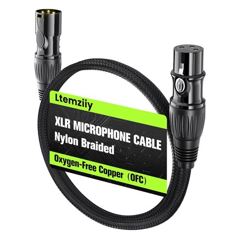 XLR Cable 10ft, Male to Female XLR to XLR Balanced Microphone Cable, Gold-Plated 3-Pin, Oxygen-Free Copper (OFC), Shielded Braided Mic Cord for Mixer, Speaker System – 10 Foot (1 Pack) in Saudi Arabia