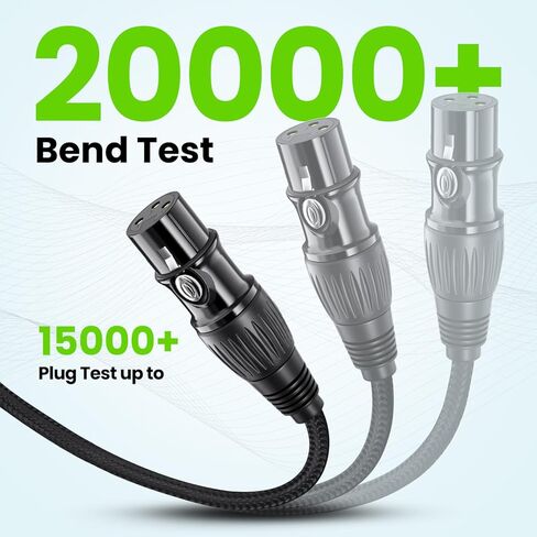 XLR Cable 10ft, Male to Female XLR to XLR Balanced Microphone Cable, Gold-Plated 3-Pin, Oxygen-Free Copper (OFC), Shielded Braided Mic Cord for Mixer, Speaker System – 10 Foot (1 Pack) in Saudi Arabia