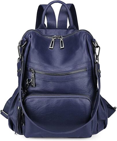 Uromee Travel Backpack Purse for Women Vegan Leather Ladies Fashion Tassel Shoulder Bag Convertible 0243 Light Purple A in Saudi Arabia